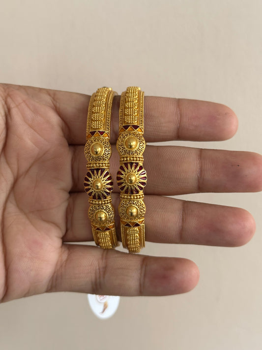 Gold Plated Kada Chudi Set for Women Pack Of 6