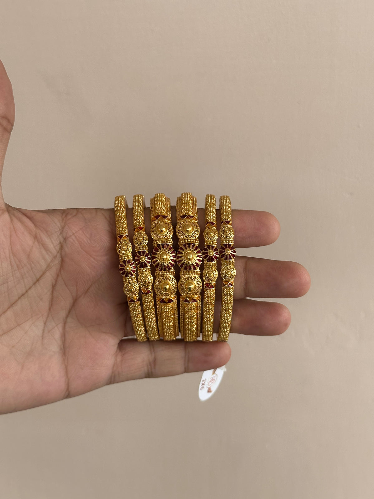 Gold Plated Kada and Chudi Set (Pack of 6)